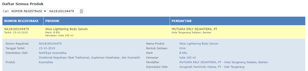 BPOM B Erl Body Serum