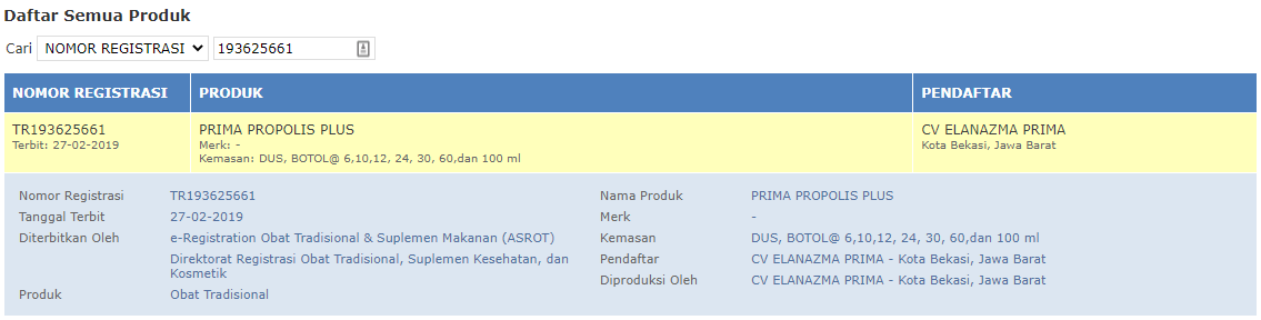BPOM Prima Propolis Plus