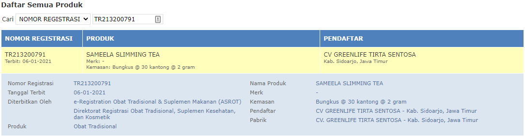 BPOM Sameela Sliming Tea