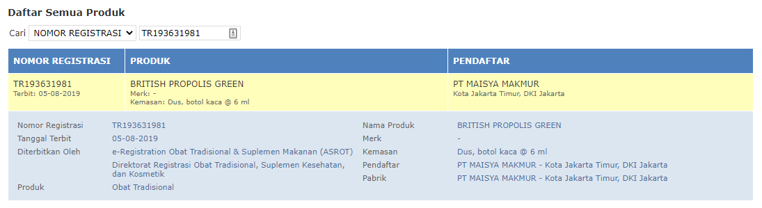 BPOM British Propolis Anak